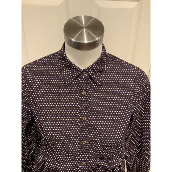 Maeve Anthropologie Blue Polka Dot Button-up Shirt, Size S - Picture 2 of 7